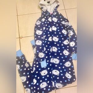 Sleep Riot 2/SR2, one piece onesie in navy blue and white. Size is M.